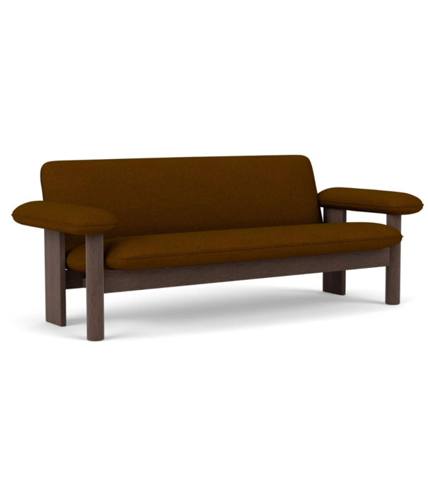 Audo Audo Brasilia 2-seater Sofa dark oak, fabric Baru 0450 Gold
