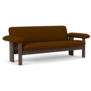 Audo Brasilia 2-seater Sofa dark oak, fabric Baru 0450 Gold