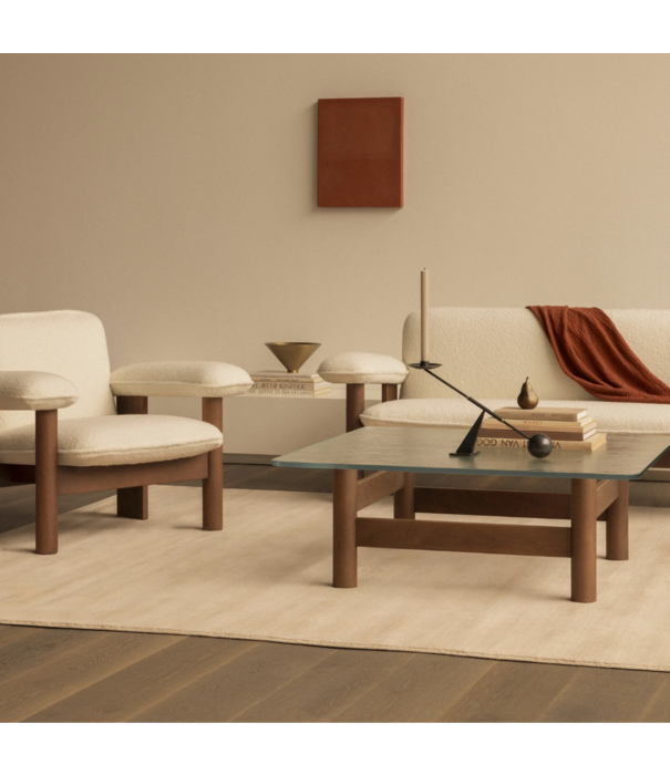 Audo Audo Brasilia 2-seater Sofa dark oak, fabric Avalon 012