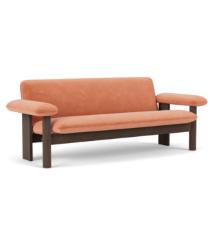 Audo Brasilia 2-seater Sofa dark oak, fabric Avalon 012