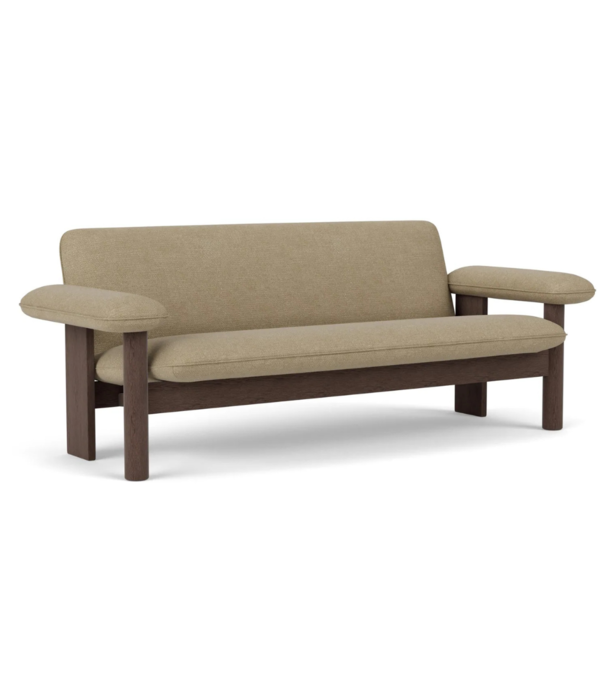 Audo Audo Brasilia 2-zits Bank donker eiken, Boucle 02 sand