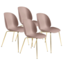 Gubi Beetle Chair Sweet Pink 4-pack, conic base brass