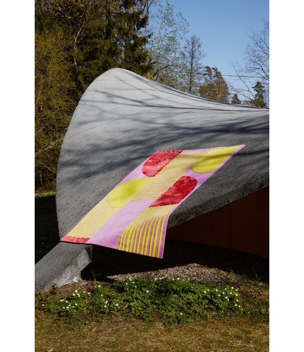 Finarte Finarte Stool Vloerkleed yellow - pink