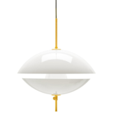Clam Pendant Lamp white / brass Ø55