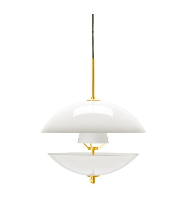 Fritz Hansen Clam Pendant Lamp white / brass Ø55