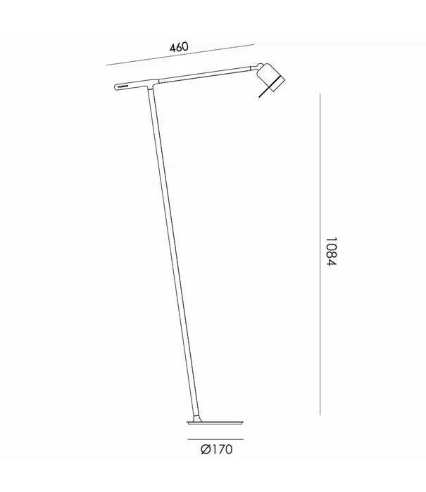 Tonone  One + Floor lamp heavy metal, grey aluminium