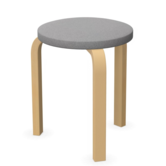 Artek Aalto Stool 60 natural birch, fabric Mello