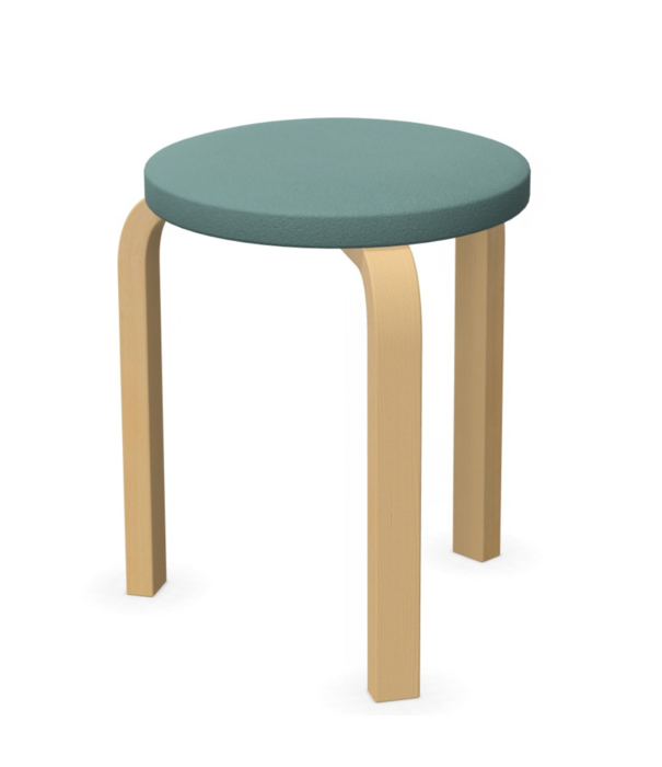 Artek  Artek Aalto Stool 60 natural birch, fabric Mello