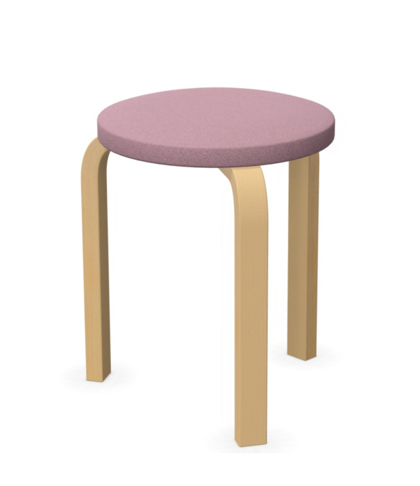 Artek  Artek Aalto Stool 60 natural birch, fabric Mello