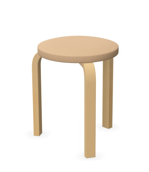 Artek  Artek Aalto Stool 60 Kruk naturel berken, stof Mello