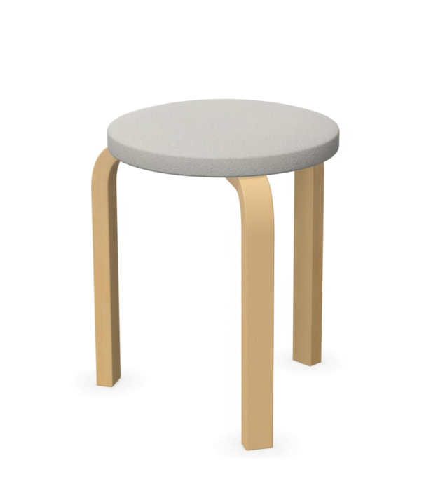 Artek  Artek Aalto Stool 60 Kruk naturel berken, stof Mello