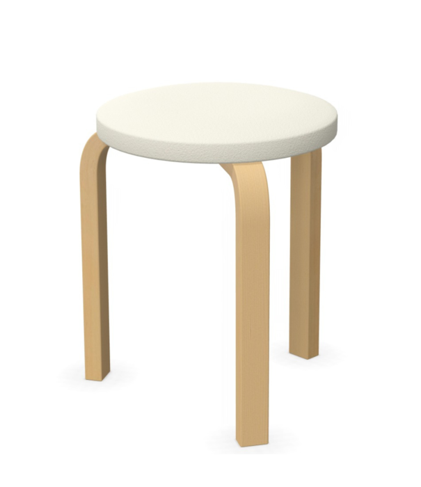 Artek  Artek Aalto Stool 60 Kruk naturel berken, stof Mello