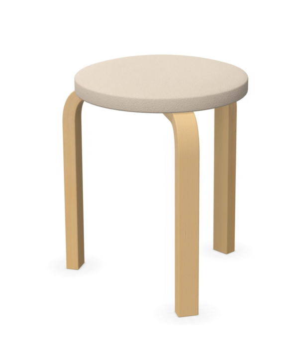 Artek  Artek Aalto Stool 60 natural birch, fabric Mello