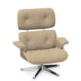 Vitra Eames Lounge Chair white Walnut, Nubia fabric, chrome