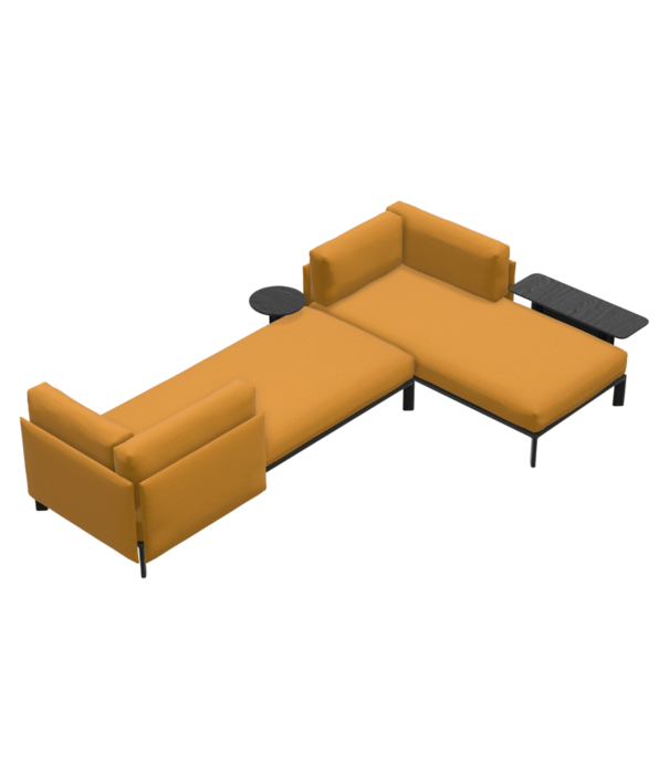 Vitra  Vitra Anagram L shaped Sofa stof Dumet Mango, black base