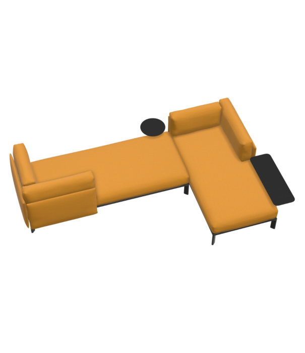 Vitra  Vitra Anagram L shaped Sofa stof Dumet Mango, black base
