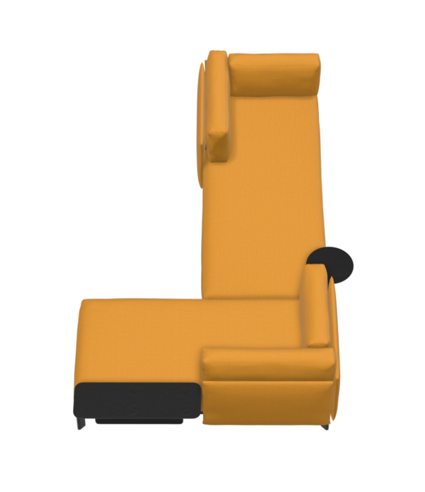 Vitra  Vitra Anagram L vorm Bank stof Dumet Mango, zwart onderstel