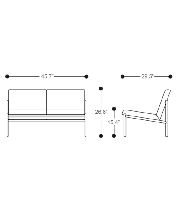 Artek  Artek Kiki 2-zits Bank stof Zebra, zwart frame
