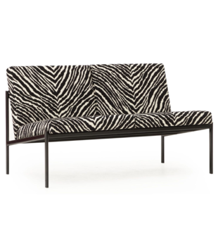 Artek Kiki Two Seater Sofa Zebra fabric, black frame
