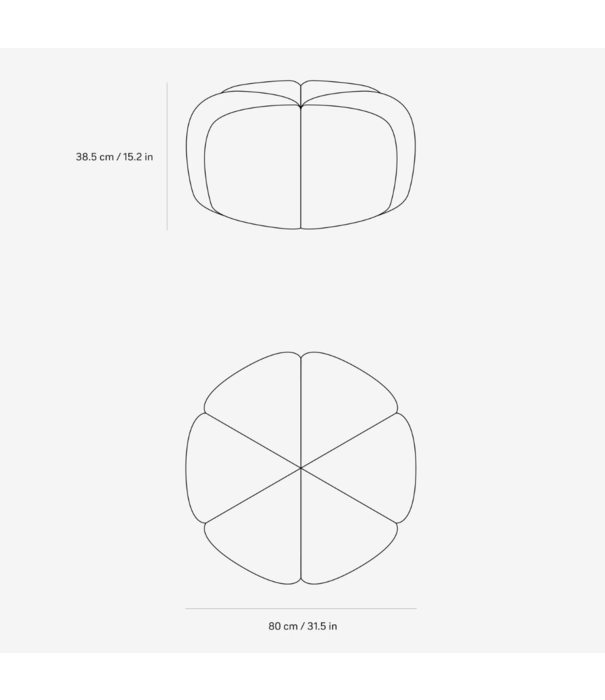 Vipp  Vipp 655 Poef  wavy off white, light grey