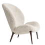 Vipp - 466 Lodge lounge chair Dark Oak, Skandilock Curly 09  off white