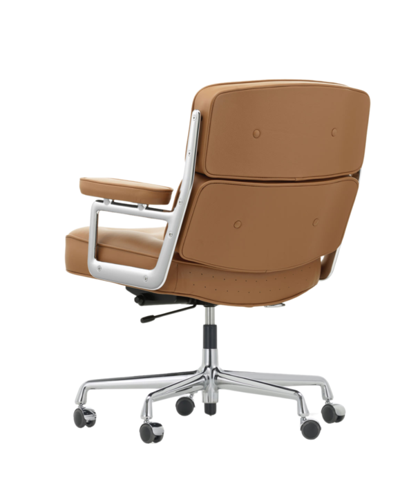 Vitra  Vitra Lobby Chair ES 104 polished aluminium, Premium F leather cognac