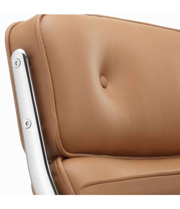 Vitra  Vitra Lobby Chair ES 104 polished aluminium, Premium F leather cognac