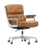 Vitra Lobby Chair ES 104 polished aluminium, Premium F leather cognac