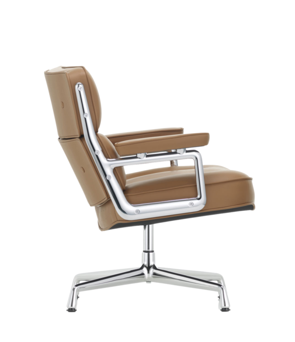 Vitra  Vitra Lobby Chair ES 105 Armchair polished aluminium, Premium F leather cognac