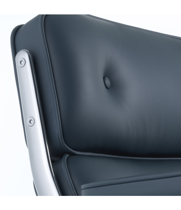 Vitra  Vitra Lobby Chair ES 108 polished aluminium, Premium F leather smoke blue