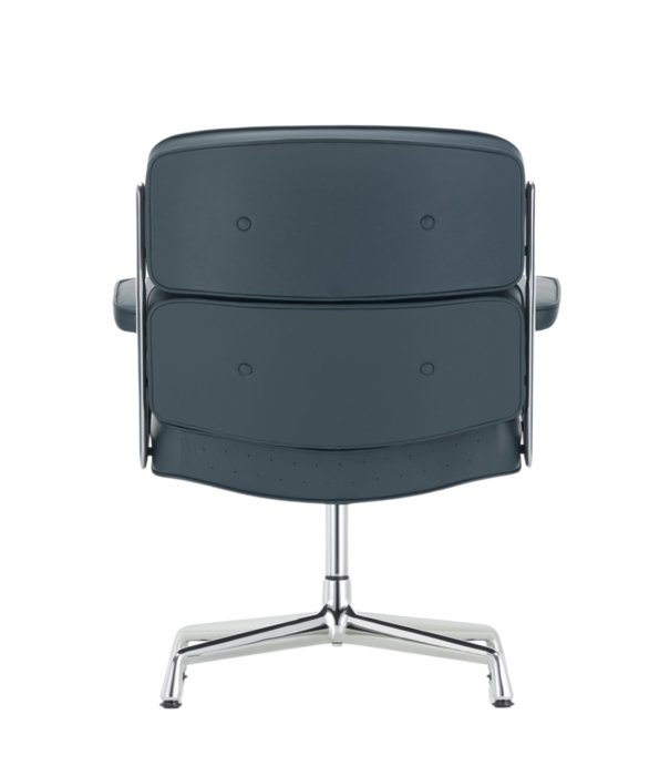Vitra  Vitra Lobby Chair ES 108 gepolijst aluminium, Premium F leer smoke blue