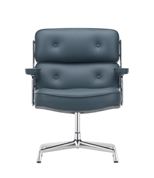 Vitra  Vitra Lobby Chair ES 108 polished aluminium, Premium F leather smoke blue