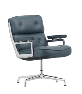 Vitra Lobby Chair ES 108 Vergaderstoel Premium leer smoke blue