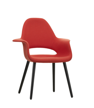 Organic  Conference Chair Hopsak coral-poppy red, black ash legs