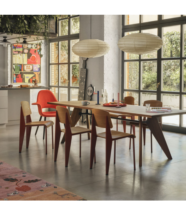 Vitra  Organic Chair Conference black ash, Hopsak coral-poppy red