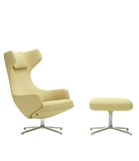 Grand Repos Lounge Stoel & Ottoman Cento mustard