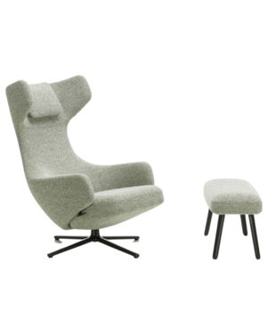 Vitra Grand Repos Lounge Chair & Panchina Nubia ivory-forest