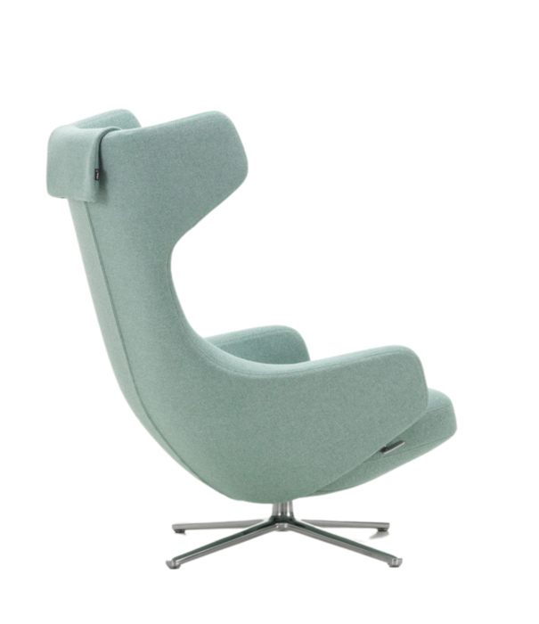 Vitra  Vitra Grand Repos Lounge Chair w. Ottoman, Dumet pale blue-emerald