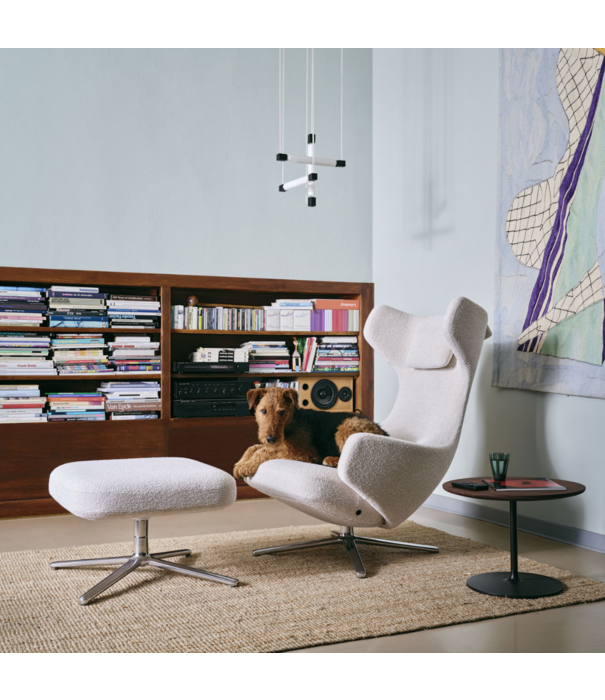 Vitra  Grand Repos Lounge Stoel m. Ottoman, Nubia ivory-pearl