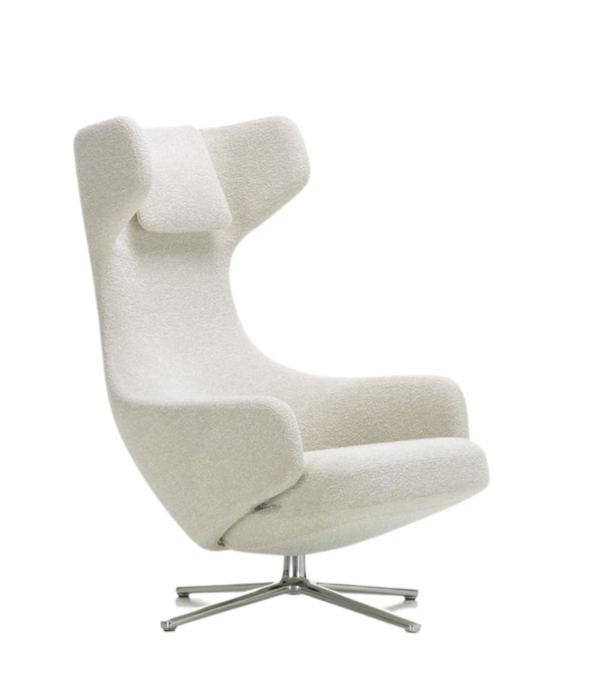 Vitra  Grand Repos Lounge Stoel m. Ottoman, Nubia ivory-pearl