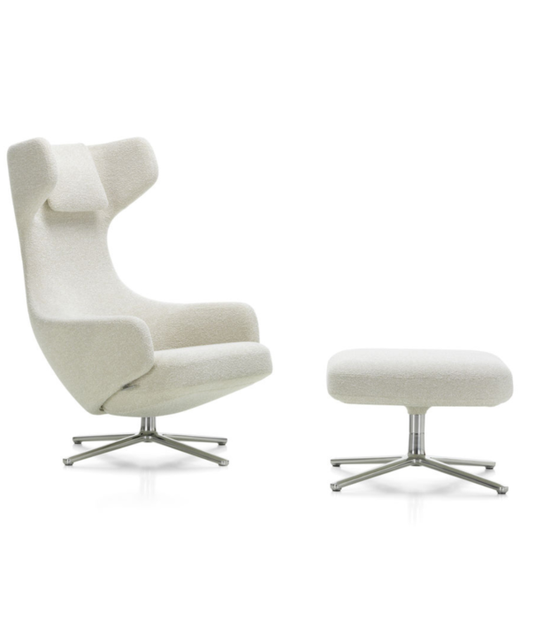 Vitra  Vitra Grand Repos Lounge Stoel m. Ottoman, Nubia ivory-pearl