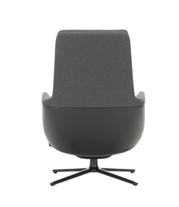 Vitra  Vitra Grand Relax lounge chair black leather,  fabric Dumet carbon black