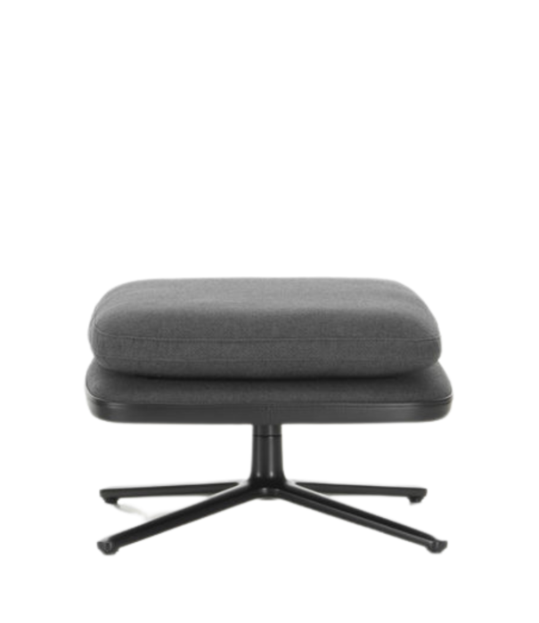 Vitra  Vitra Grand Relax lounge stoel zwart leer,  stof Dumet carbon-black
