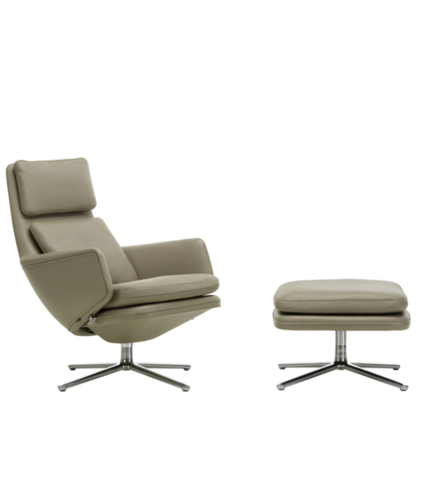 Vitra  Vitra Grand Relax lounge stoel sand leer,  Premium F leer sand