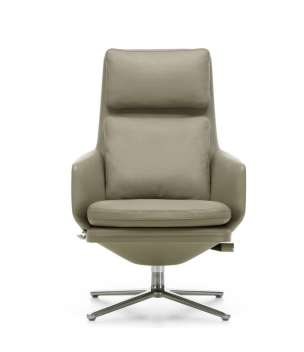 Vitra  Vitra Grand Relax lounge stoel sand leer,  Premium F leer sand