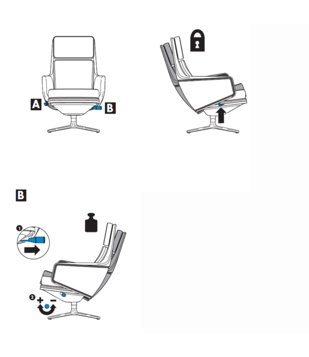 Vitra  Vitra Grand Relax lounge chair sand leather,  Nubia cream-sand