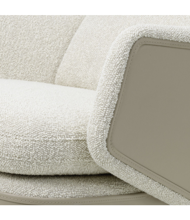 Vitra  Vitra Grand Relax lounge stoel sand leer,  Nubia cream-sand