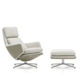 Vitra Grand Relax lounge chair sand leather,  Nubia cream-sand