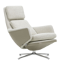 Vitra Grand Relax lounge stoel sand leer,  Nubia cream-sand