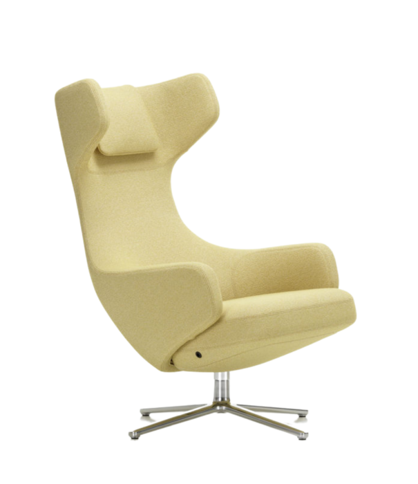 Vitra  Grand Repos Lounge Stoel m. Ottoman, Cento mustard